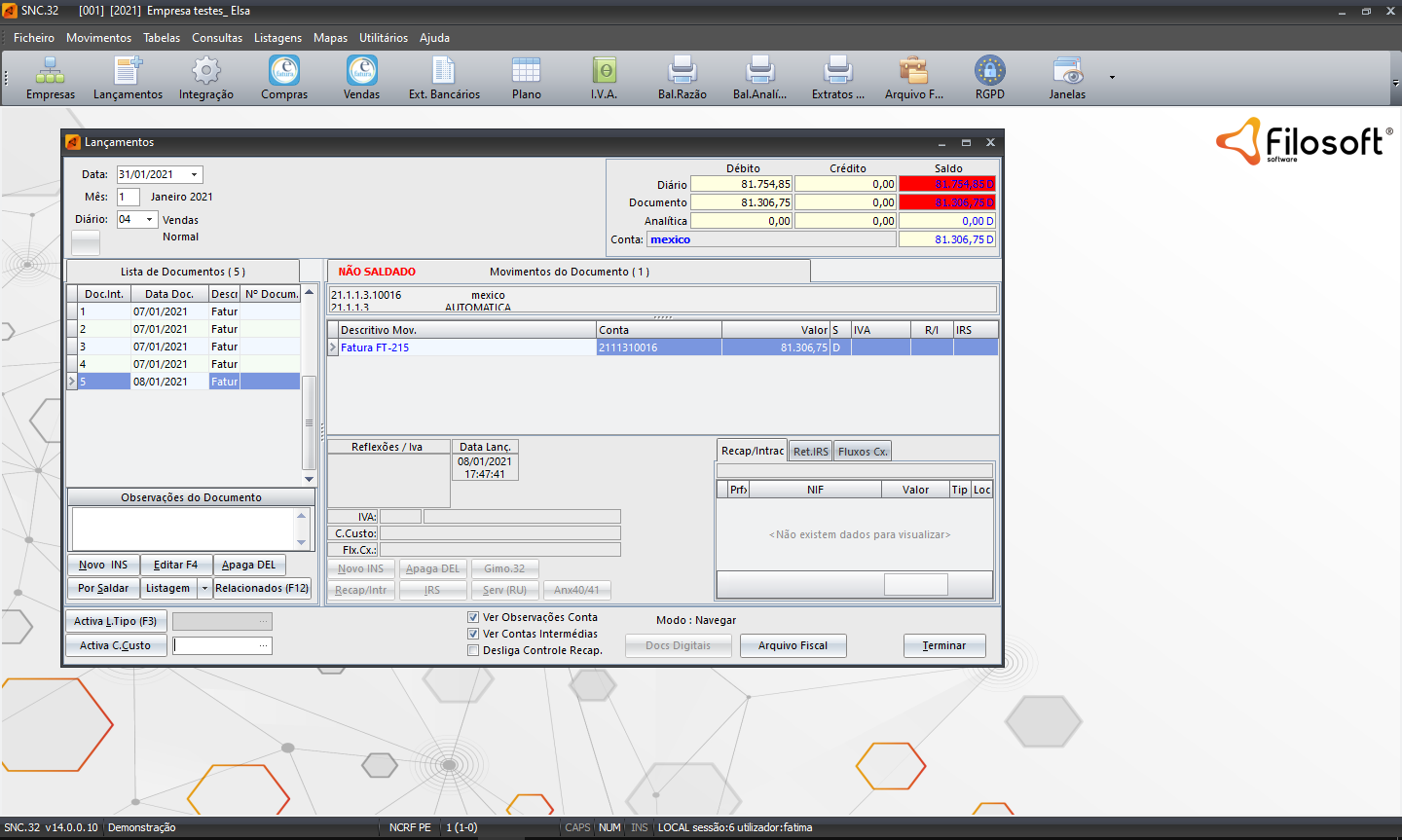 Snc.32 - Contabilidade › Filosoft Software
